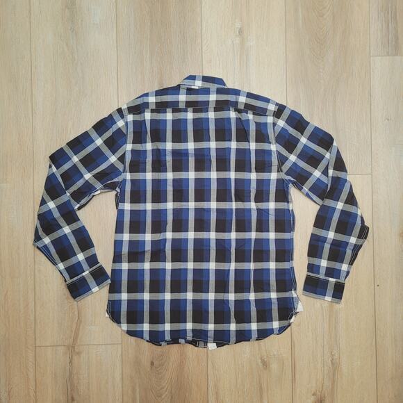 Gap Shirt Mens Small Plaid Button Up Original Fit True Size S Blue Black Gray - Picture 4 of 5